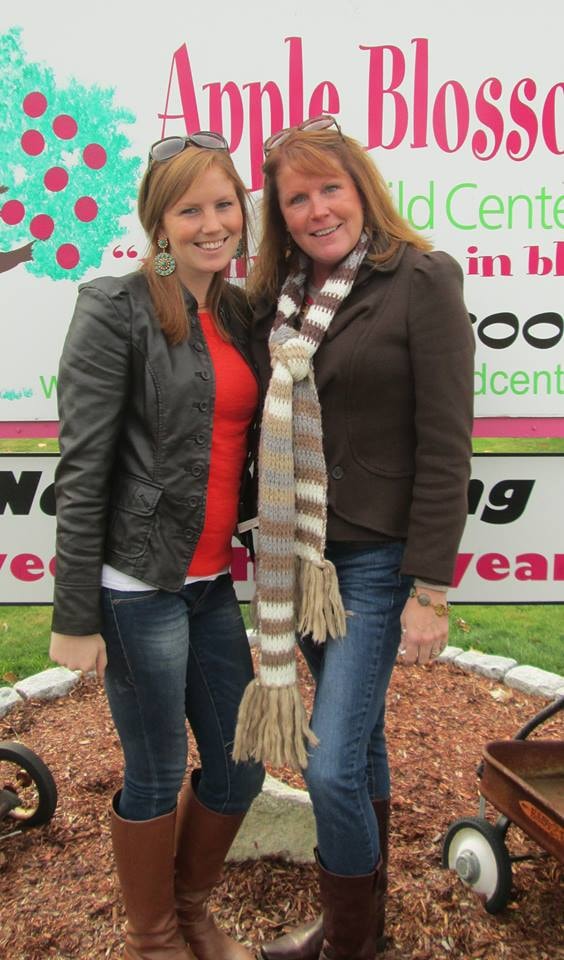 Laura Catanzano and a colleague at Apple Blossoms Child Center